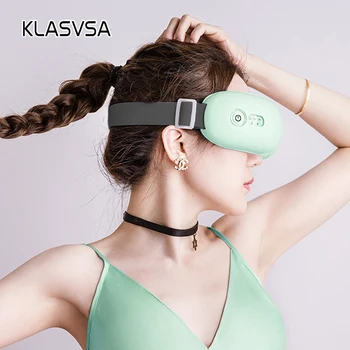 KLASVSA katlanabilir göz masajı sıcak sıkıştırma hava basıncı enstrüman vibratör ısıtma Bluetooth gözlük masaj gevşeme
