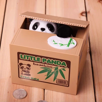 Komik Hayvan Kumbara Panda bozuk para kutusu Çocuklar Para Banka Otomatik Kedi Para kutuları Oyuncak Hediye Çocuklar için Para Kumbara para kumbarası