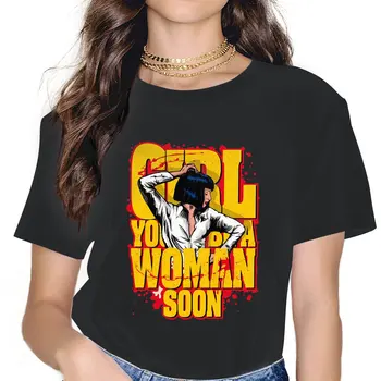 Kız Kadın T Shirt Pulp Kurgu Siyah Komedi Suç Filmi İnanılmaz Tee Gömlek Kısa Kollu Yuvarlak Boyun T-Shirt Hediye Fikri Giyim