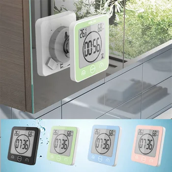 LCD Ekran Su Geçirmez Dijital Banyo Duvar Saati Sıcaklık Nem Geri Sayım Zaman Fonksiyonu Yıkama Duş Asılı Saatler Zamanlayıcı