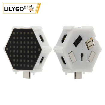 LILYGO ® TTGO T-Renkli Altıgen LED ESP32-C3 APA102 Kablosuz Modül, Çift İndirme Modunu Destekler Esnek Ekleme Neon Gece Lambası