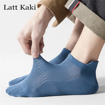 Lot Başına 3 Çift Ayak Bileği Çorap Adam Yeni Moda Yaz Pamuk Örgü Çorap Erkekler İçin Düz Renk nefes alabilen ter Emici Çorap Terlik