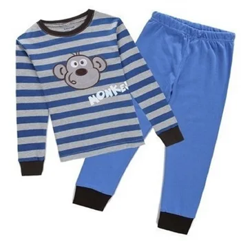 Maymun Erkek Pijama 2 Parça Giysi Bebek Pijama Kollu Çocuk Pijama Giyim Seti Çocuklar PJ'S Bebek T-Shirt Pantolon Pamuk