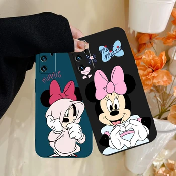 Mickey ve Minnie Çift Disney telefon kılıfı İçin OPPO A72 A57 A54S A53S A52 A31 A16S A9 A5 A1K A12 AX7 F21 F9 A5 Sıvı Halat Yumuşak