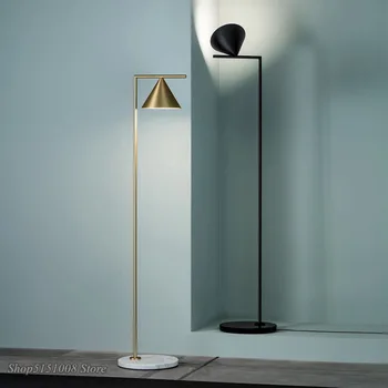 Modern zemin lambası İskandinav mermer Altın Siyah Ayakta Lamba İtalyan oturma odası yatak odası LED ayakta ışık Ev Dekor Armatür