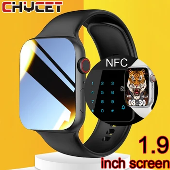 NFC akıllı izle erkekler 1.9 inç Smartwatch Kadınlar 2022 Bluetooth Çağrı Müzik saati IP67 su geçirmez Spor İzci Huawei İphone için
