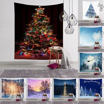 Noel Goblen Şömine Tarzı Sıcak Duygu Güzel Ev Dekorasyon Serin Polyester Ince Noel Duvar Asılı Bez
