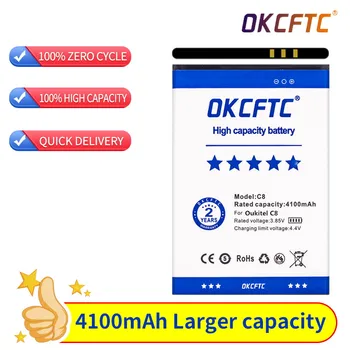 OKCFTC Orijinal 5.5 inç Oukitel C8 Pil Gerçek 4100mAh Yedek pil değiştirme Oukitel C8 Cep Telefonu
