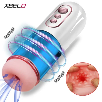 Otomatik Erkek Masturbator Gerçek Oral Seks Emme Makinesi Silikon Vajina mastürbasyon kupası Seks Oyuncakları Yetişkin Ürünleri Erkekler için