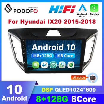 Podofo Android Araba Radyo Hyundai Creta İçin IX25 2015-2018 Carplay Multimedya Video Oynatıcı GPS Navigasyon Stereo 2 Din Autoradio