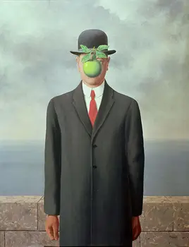 Rene Magritte Oğlu adam giclee ipek poster ev dekorasyon boyama duvar sticker