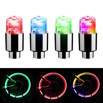 Renkli Lastik vana kapağı ışık Araba motosiklet bisiklet Lastik Hub LED Bisiklet Lambası vana kapağı s Gece Parlayan Neon Ampul
