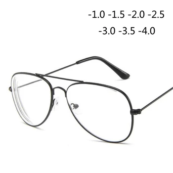 Retro Metal Kedi Gözü Bitmiş Miyopi Gözlük Gözlük Gözlük Kadınlar Ve Erkekler İçin-1.0 -1.5 -2.0 -2.5 -3.0 -3.5 -4.0