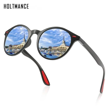 Retro Yuvarlak Polarize Güneş Gözlüğü Erkek Kadın Sürüş güneş gözlüğü TR90 Çerçeve Vintage Unisex Gözlük Moda Erkek Kadın Gözlük