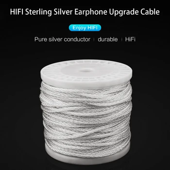 Saf Gümüş kulaklık Yükseltme Hattı DIY 8 Çekirdekli Kulaklık Hattı Ses Kablosu Esnek Ayrılabilir Kablo Lehim Teli PVC / PU Ceket