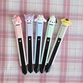 Sanrio Kawaii Kuromi Mymelody Cinnamorol Maket Bıçağı Sevimli Unboxing Maket Bıçağı Anime Taşınabilir Kağıt Kesici Okul Malzemeleri