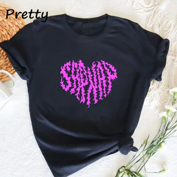 Sapnap sevgililer Alev Kalp T Shirt Kadın Harajuku Yaz Pamuk Kısa Kollu T Shirt Rüya Takımı SMP Merch T-shirt Baskı Üst
