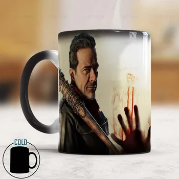 Savaşçı Negan Walking Dead Kahve Kupa 350 ml Seramik Sihirli Renk Değiştirme Çay Bardağı Arkadaşlar Hediye Kupa