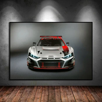 Supercar Audis R8 LMS GT3 Yarış Spor Arabalar Modern Tuval Boyama Posterler ve Baskılar Duvar Sanatı Resimleri Erkek Ev Dekor Cuadros