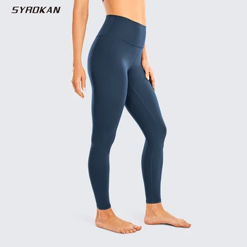 SYROKAN kadın Yüksek Waisted Tam Boy Yoga Tayt Çıplak Duygu Yumuşak Egzersiz Tayt Koşu Pantolon-28 İnç
