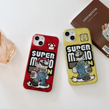 Süper Mario Telefon Kılıfı için iPhone 13 12 11 Pro Max Mini XR XS MAX X 8 7 6 artı SE 2020 Arka Kapak