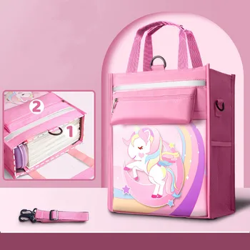 taşınabilir ders çantası karikatür spaceman kalem kutusu sevimli unicorn tote çanta okul öğrenci kırtasiye malzemesi saklama çantası çocuk okul çantası