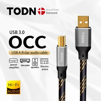 TODN Hifi USB kablosu Yüksek Kaliteli 6N OCC Tip A B Tipi Hifi Veri ses dijital Kablo DAC