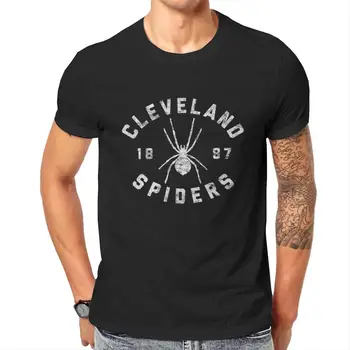 Toptan Cleveland Örümcekler Vintage Tee Beyaz Baskı Unisex pamuklu tişört Çiftler Büyük Boy Vintage 90s 100688