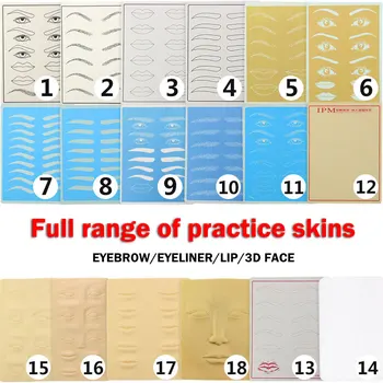Tüm serisi Kalıcı Makyaj Kaş Dudaklar acemi Eğitim Cilt Boş Dövme Uygulaması Cilt Levha 20x15 cm