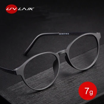 UVLAIK %2021 Saf Titanyum Gözlük Çerçevesi Kadın Erkek TR90 Yuvarlak Çerçeve Gözlük Ultra Hafif İş Miyopi Optik Gözlük