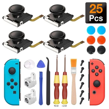Veanıc 4-Pack 3D Yedek Joystick Analog Thumb Çubuk Anahtarı Joy-Con Nintendo Anahtarı Denetleyicisi için Oyun aksesuarları
