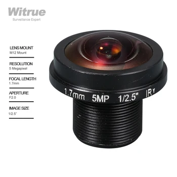 Witrue HD balık gözü CCTV Lens 5MP 1.7 MM M12*0.5 Dağı / 1 / 2 5 F2.0 180 derece IP Güvenlik kapalı devre kameralar