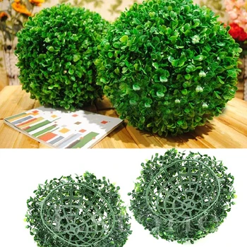 Yapay Bitki Topu Ağacı Yeşil Bitki Topu Düğün Dekor Ev dış mekan süslemeleri Süs Plastik Sahte Yeşil Çim Topları