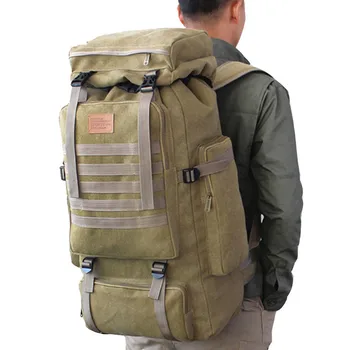 yeni 60L Büyük Askeri Çanta keten sırt çantası Taktik Çanta Kamp Yürüyüş Sırt Çantası Ordu Seyahat Erkek askeri Açık yüksek kalite