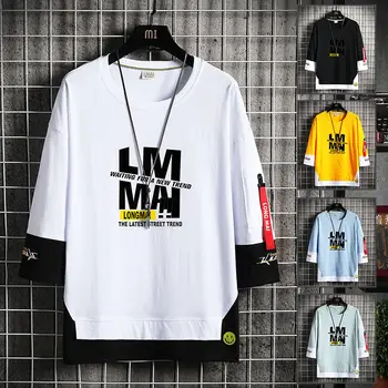 Yeni erkek T Shirt Harajuku Moda Streetwear Kısa Kollu Tees Tops Erkek Casual Erkek Giyim Şık Baskı Grafik T Shirt Erkekler
