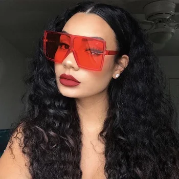 Yeni Kare Güneş Gözlüğü Kadın güneş gözlüğü Kadın Bayan Gözlük Gözlük Plastik Çerçeve Şeffaf Lens UV400 Gölge Moda Sürüş