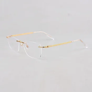 Yeni Marka vintage Titanyum Çerçevesiz Yeni Geldi Optik Reçete Gözlük Hafif Gözlük Çerçevesi Kadın Erkek MB0169O