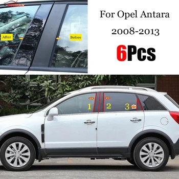 Yeni Sıcak 6 ADET Cilalı Pillar Mesajları İçin Fit Opel Antara 2008-2013 Pencere ayar kapağı BC Sütun Etiket