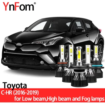 YnFom Toyota Özel LED far lambaları Kiti C-HR X10 2016-2019 Düşük ışın, Yüksek ışın, Sis Lambası, Araba Aksesuarları
