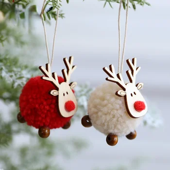 Yün Keçe Mini Noel Açık Kahverengi Bebek Masaüstü Dekorasyon Elk Kolye Noel Süsler Tatil Ürünleri