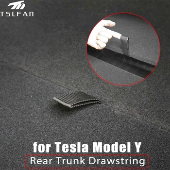 Arka Bagaj İpli Tesla Modeli Y Çekme Kayışı Açık Kuyruk saklama kutusu Çekmece Halat Organizatör Araba Sticker Kapak Aksesuarları